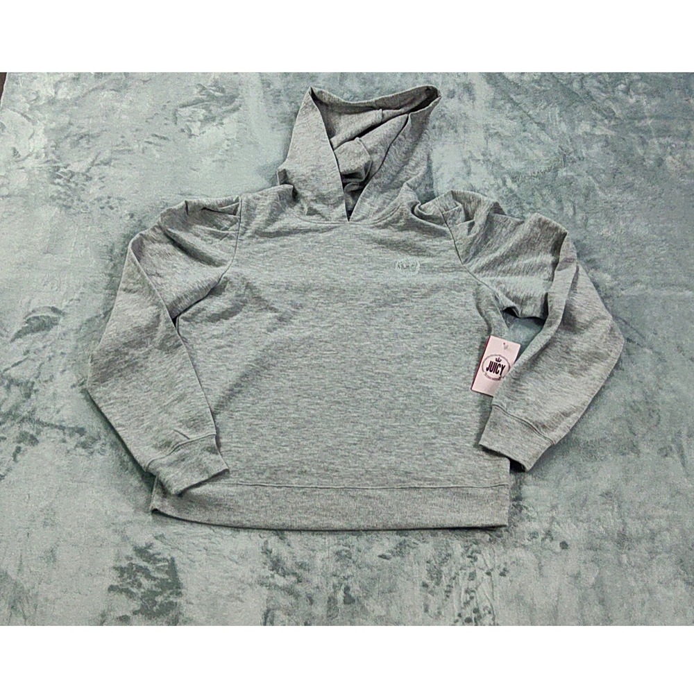 Juicy by Juicy Couture Womens Grey Powder Heather Puff Shoulder Hoodie M New